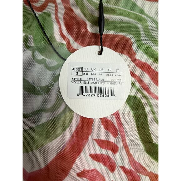 NWT Andrea Iyamah Elle Mesh Long‎ Sleeve Leotard Bodysuit Back Zipper Coral S - Picture 3 of 10